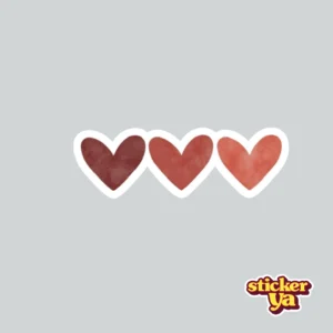 Sticker de 3 Corazones Marron